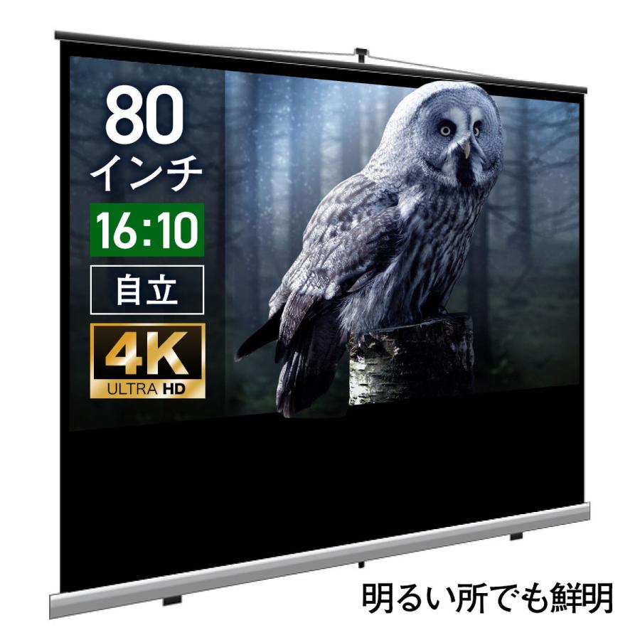 プロジェクタースクリーン モバイル 自立 スクリーン 80インチ 16 10 ブラックマスク アクティブブラック 1年保証 シアターハウスsst1723xbk Archangelbrow Com