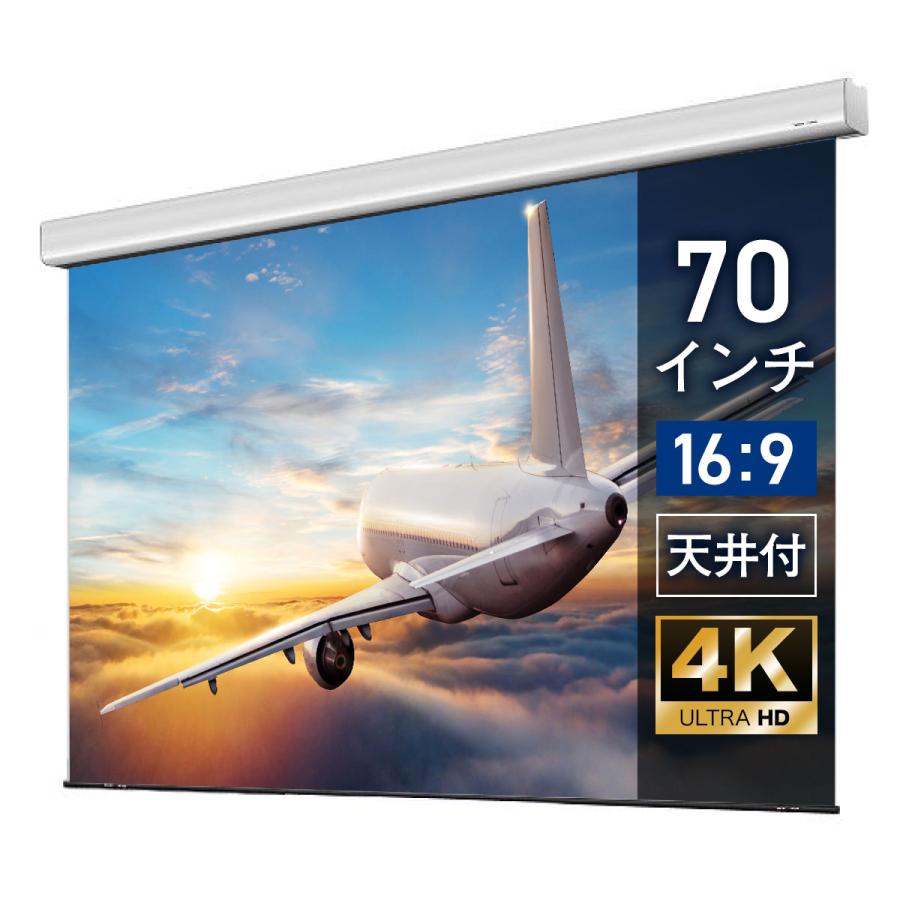 シアターハウス 電動プロジェクタースクリーン ケース付き (16：9) 70 