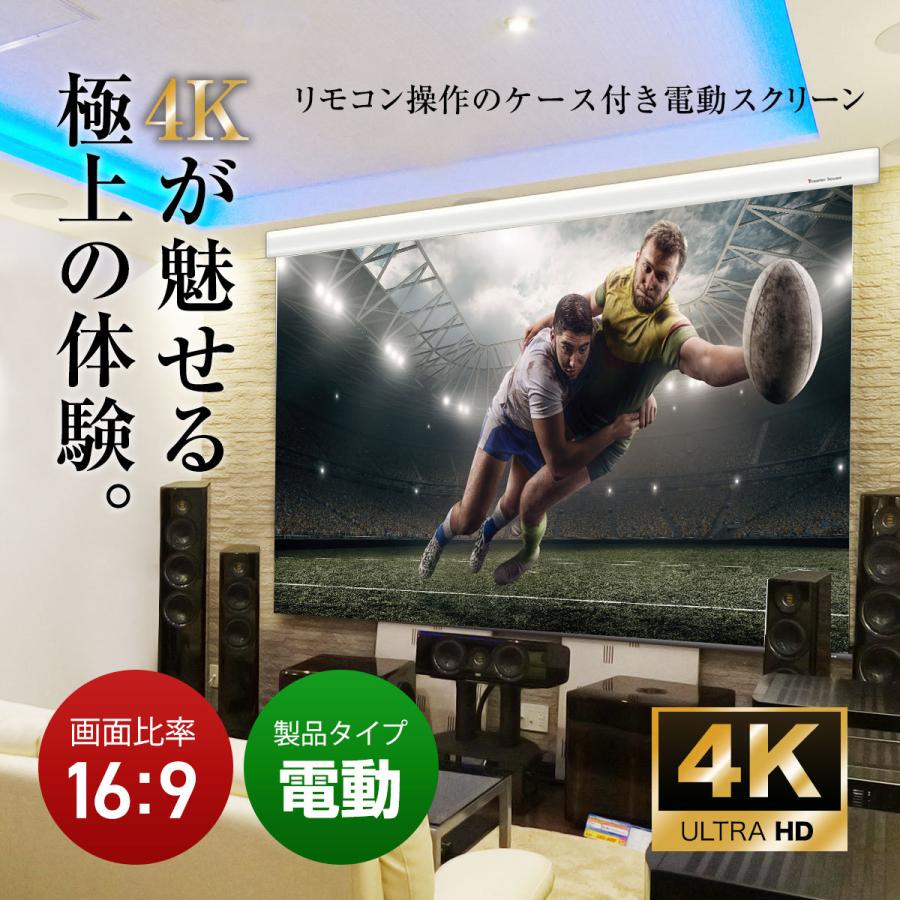 シアターハウス 電動プロジェクタースクリーン ケース付き (16：9) 80