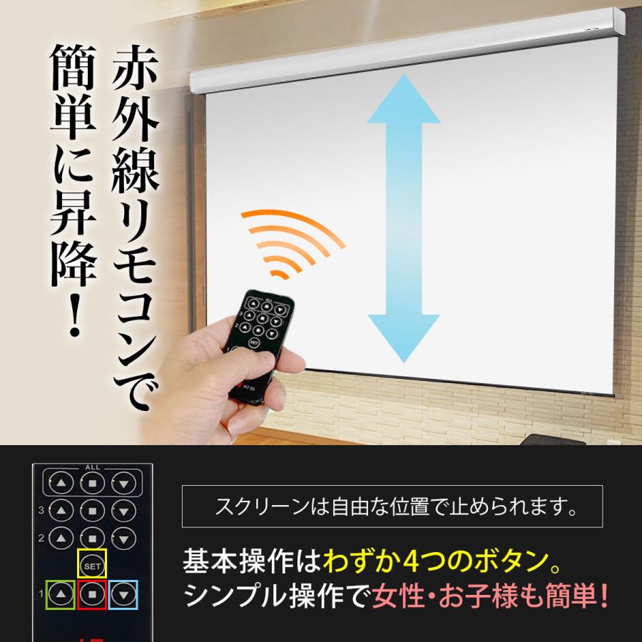 Theaterhouse プロジェクタースクリーン　８０インチ ホワイト フラット電動スクリーン ケースつき 16：10 80インチ 短焦点対応