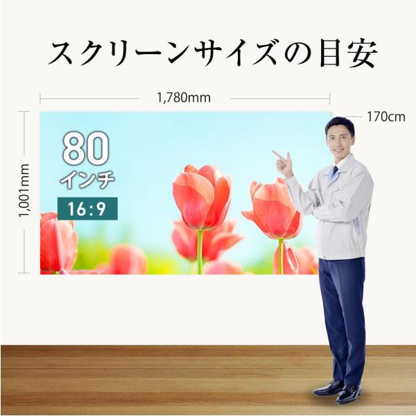 シアターハウス 電動プロジェクタースクリーン ケース付き (16：9) 80
