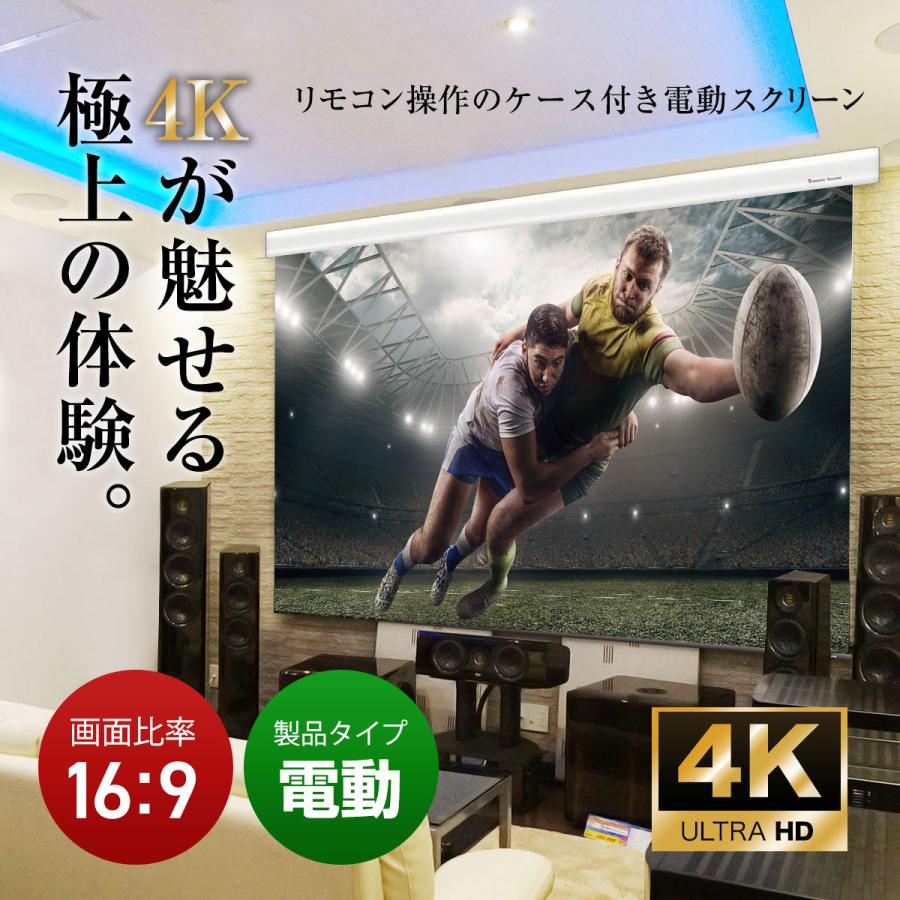 シアターハウス 電動プロジェクタースクリーン ケース付き (16：9) 90インチ マスクフリー ロングタイプ 日本製 WCB2000FEH-H2300_1
