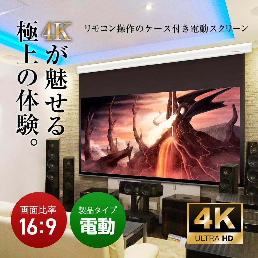 シアターハウス 電動スクリーン 100インチ WCB2214WEM ケース付き シアターハウス 電動プロジェクタースクリーン ケース付き (16：9) 100