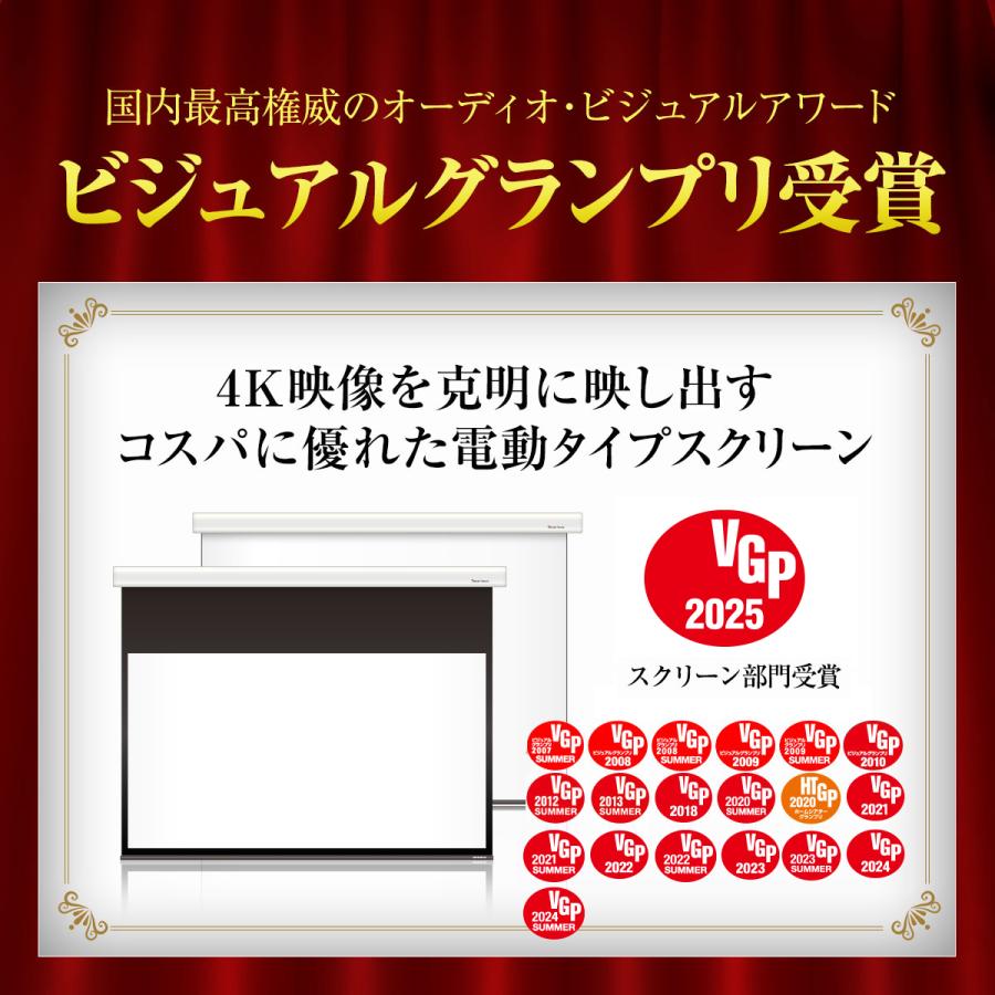 シアターハウス 電動プロジェクタースクリーン ケース付き (16：9) 100