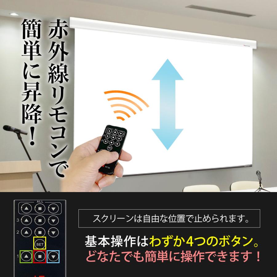 シアターハウス 電動プロジェクタースクリーン ケース付き (4：3) 110インチ マスクフリー 日本製 WCB2236FEH_4