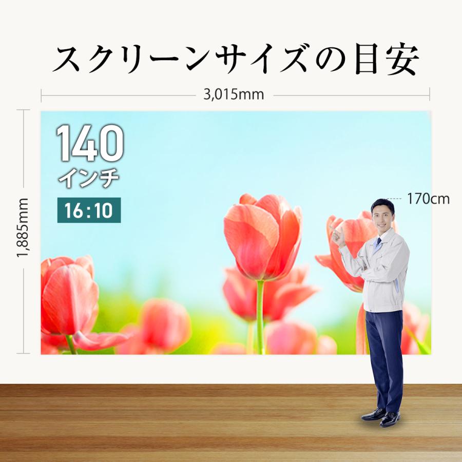 シアターハウス 電動プロジェクタースクリーン ケース付き (16：10