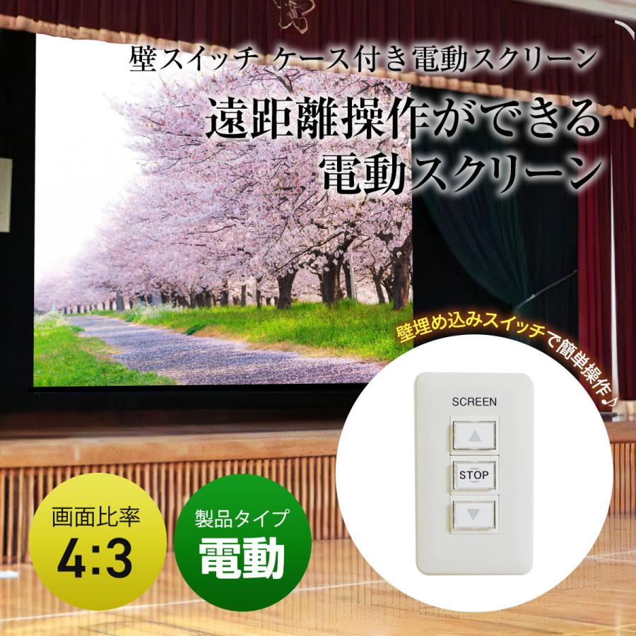 シアターハウス プロジェクタースクリーン 壁スイッチ ケース付き大型 