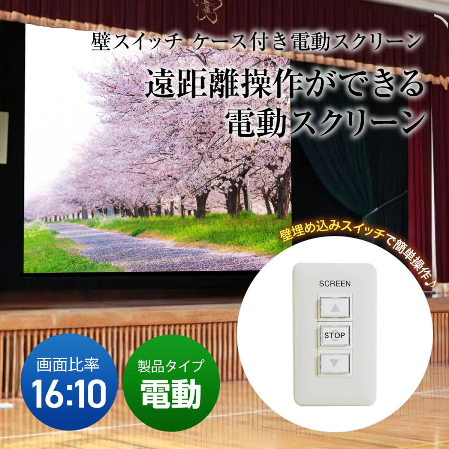 シアターハウス プロジェクタースクリーン 壁スイッチ ケース付き大型