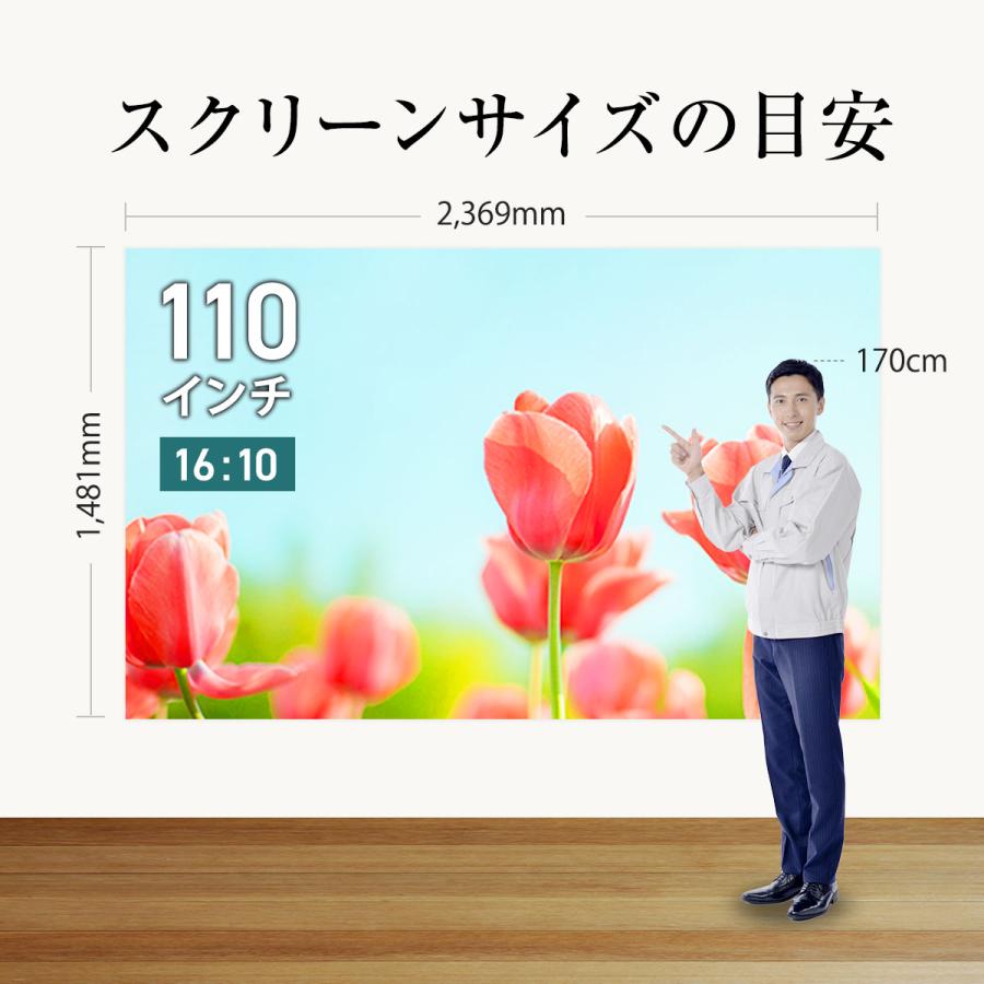 シアターハウス プロジェクタースクリーン 壁スイッチ ケース付き大型