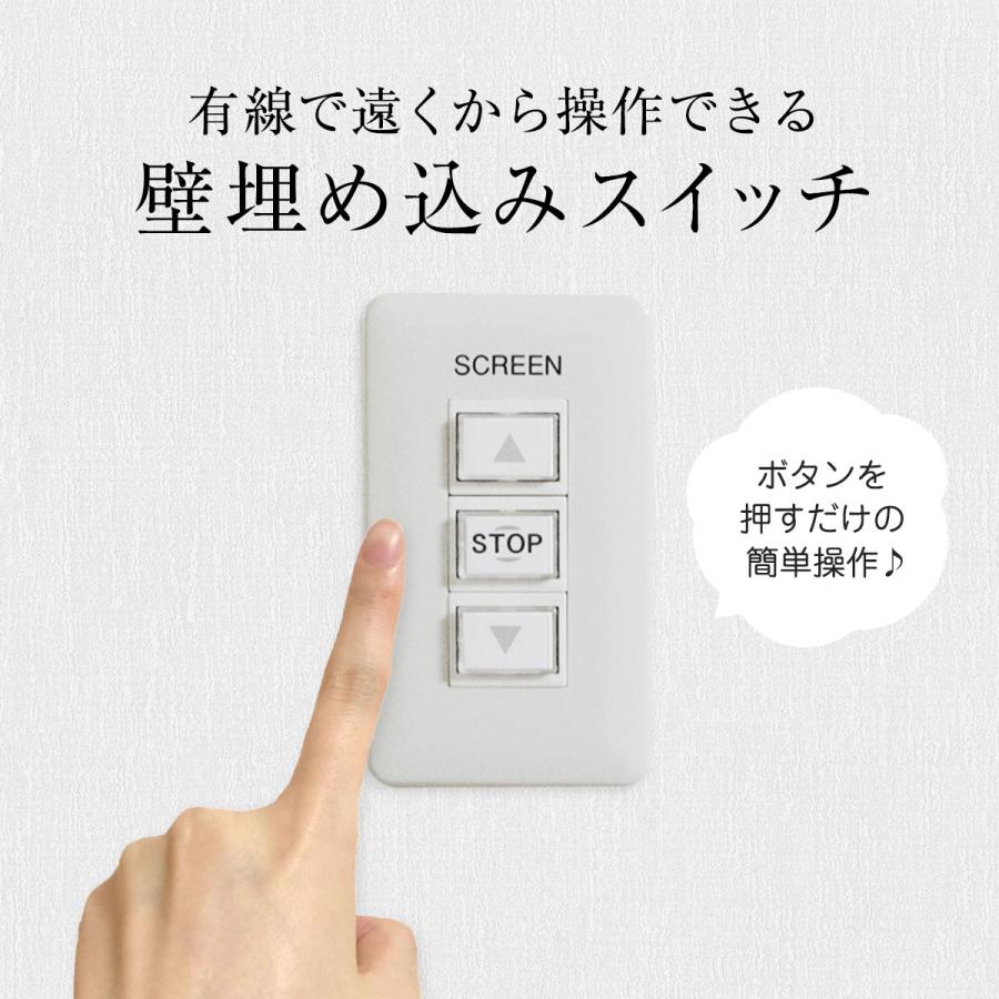 シアターハウス プロジェクタースクリーン 壁スイッチ ケース付き大型電動スクリーン (16：9)ワイド 110インチ マスクフリー 日本製 WCK2440FEH_2