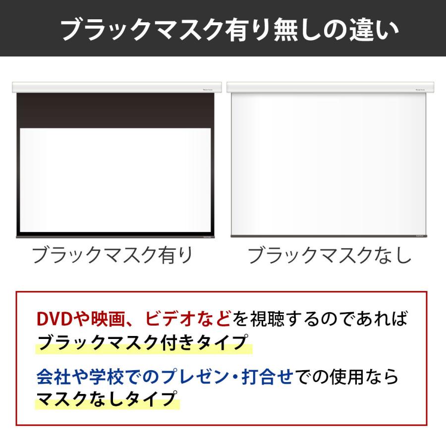 シアターハウス プロジェクタースクリーン 壁スイッチ ケース付き大型電動スクリーン (16：9) 120インチ ロングタイプ ブラックマスク 日本製 WCK2657WEM-H3000｜screen-theaterhouse｜13