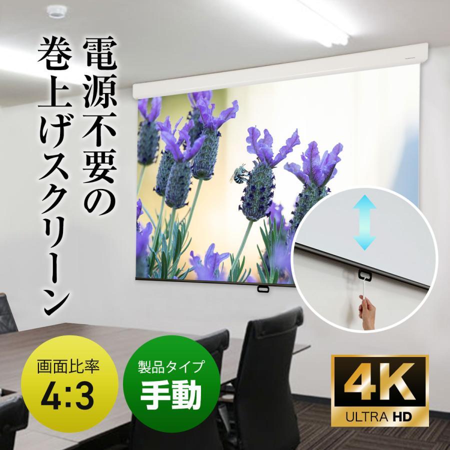 シアターハウス プロジェクタースクリーン スプリングスクリーン ケース付き (4：3) 110インチ マスクフリー 日本製 WCS2236FEHの画像