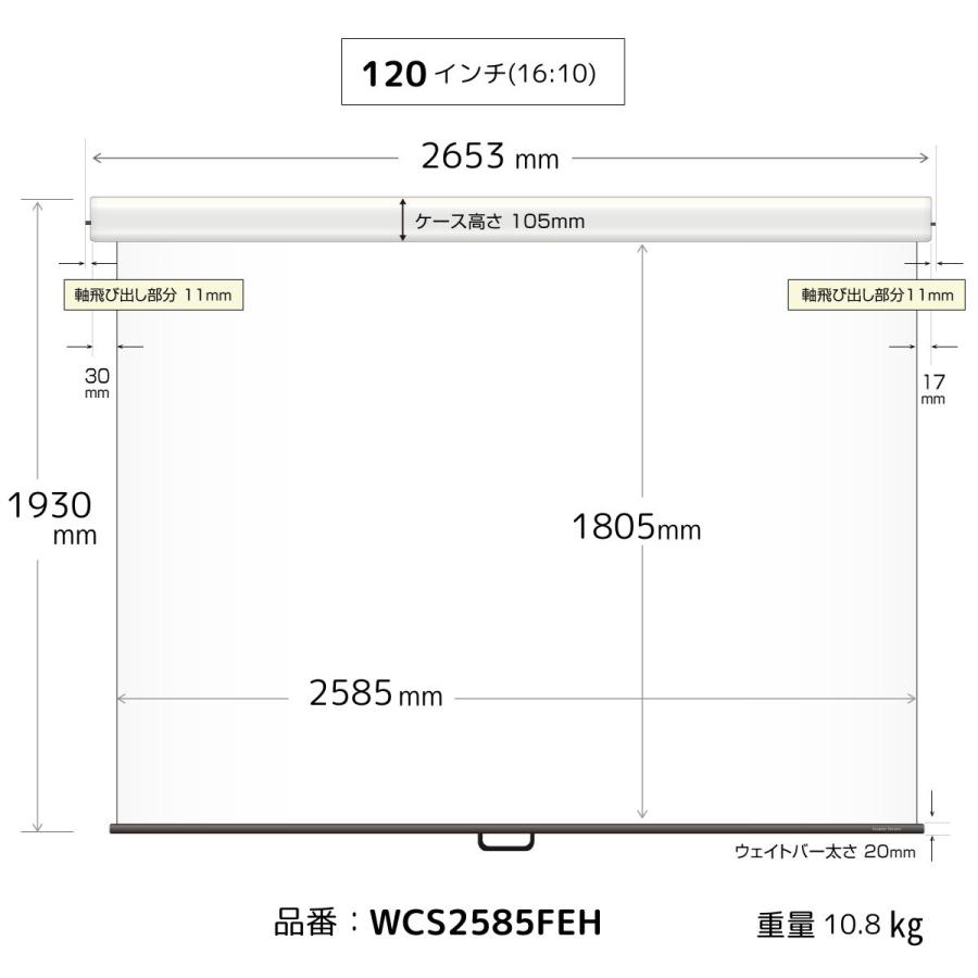 シアターハウス プロジェクタースクリーン スプリングスクリーン ケース付き (16：10) WXGA 120インチ マスクフリー 日本製 WCS2585FEH