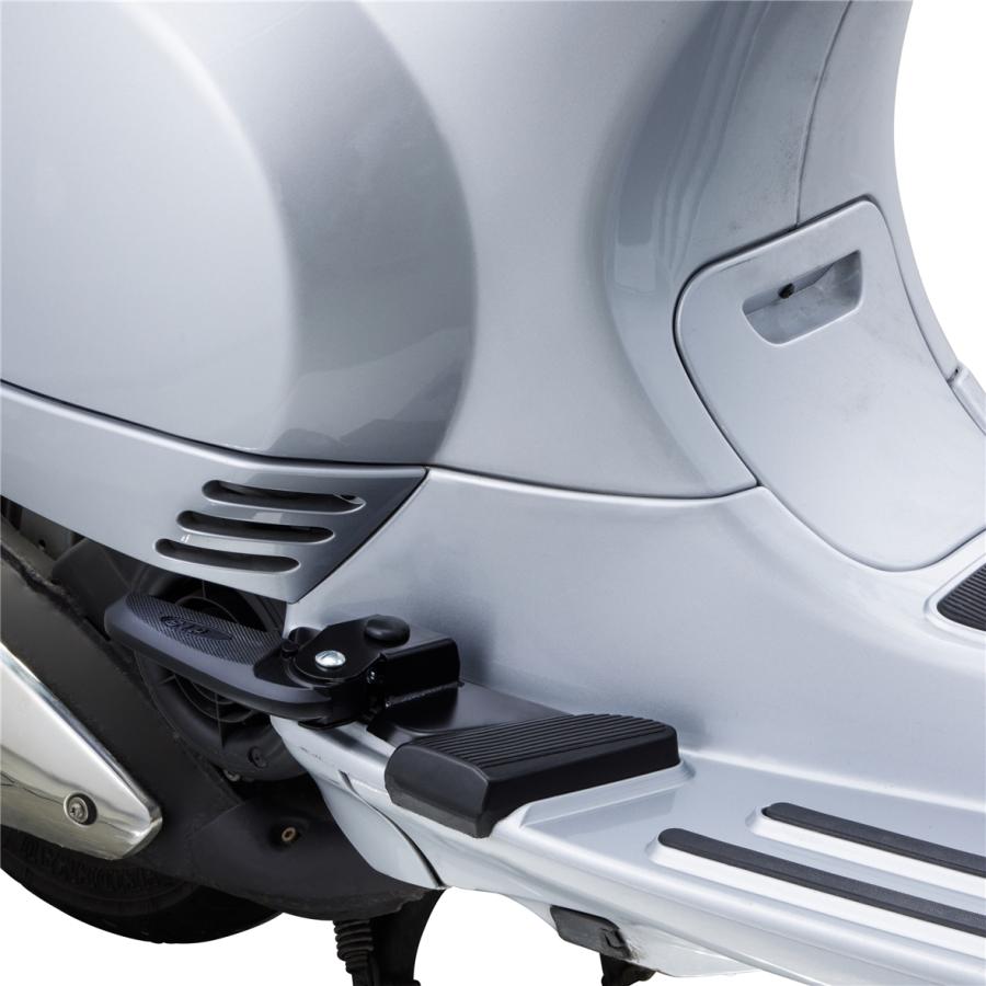 ベスパ Vespa LX/LXV/S 折り畳み式アルミタンデムステップブラック
