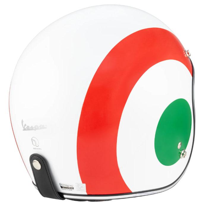 Vespa ジェットヘルメット 赤・白・緑 Vespa ジェットヘルメット 赤