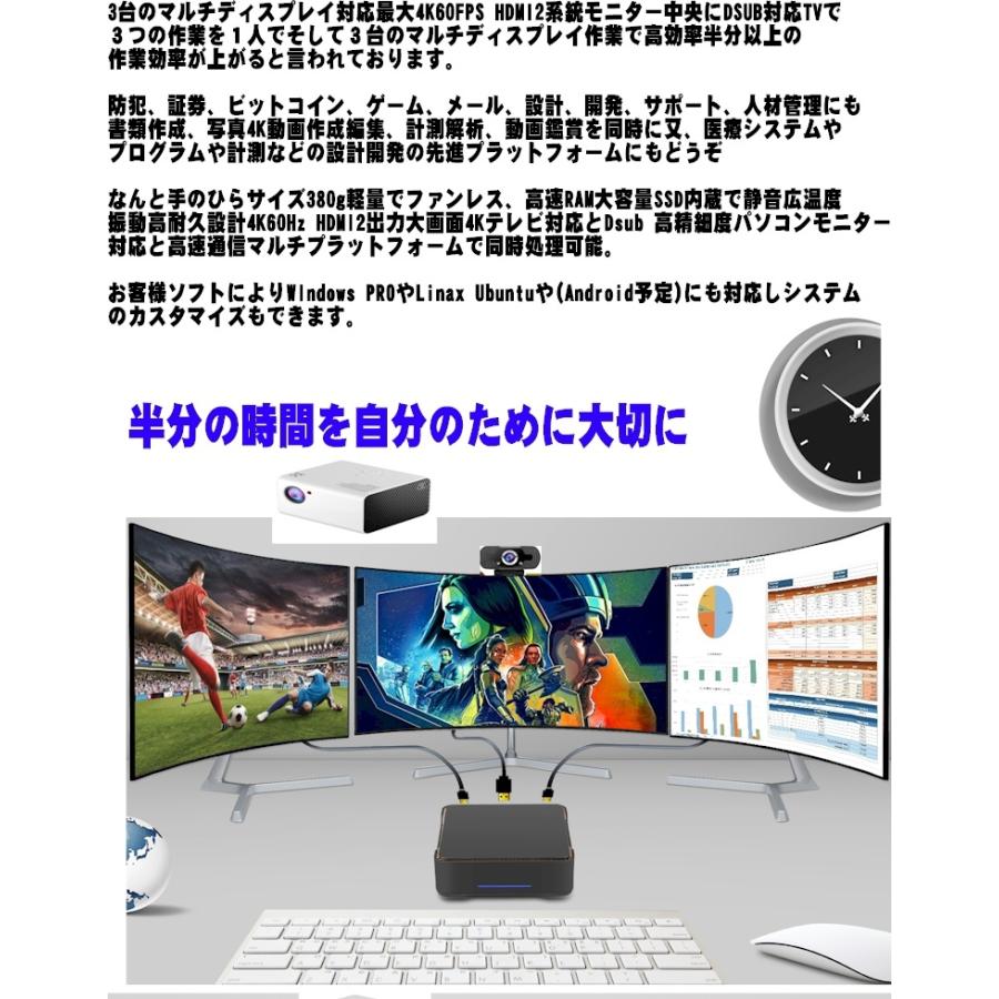 ミニパソコン デスクトップ Windows11対応 64bit Tpm2 0 マルチディスプレイ 3画面 3出力 Usb3 0 Hdmi Wi Fi Pc パソコン 4k Windows10 Pro Linux Ubuntu対応 4kpcak3v Scsダイレクトショップyahoo 店 通販 Yahoo ショッピング