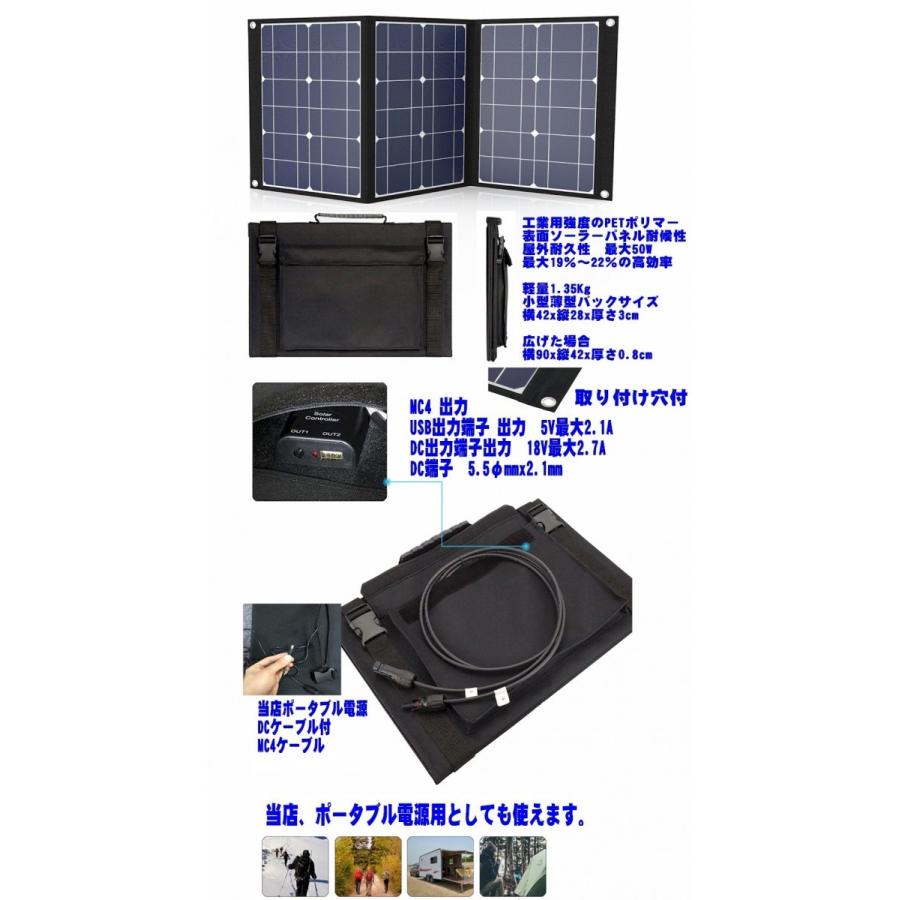 災害支援 ポータブル 高効率 折りたたみ ソーラーパネル 50W DC 災害支援 ポータブル 高効率 折りたたみ ソーラーパネル 50W DC