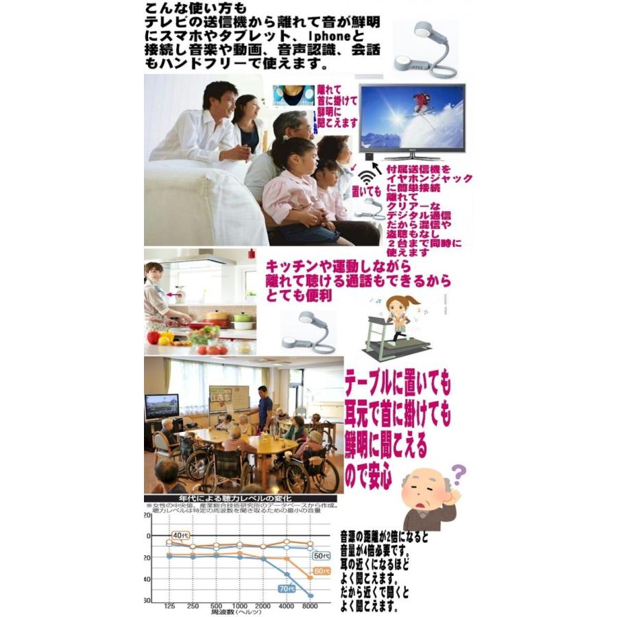 ワイヤレスイヤホン テレビ用 お手元スピーカー マイク通話 防水 ウェアラブルネックスピーカーセット Bluetooth ライト スピーカーの画像