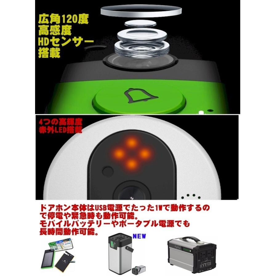 ワイヤレスドアホン 防犯カメラ ネットワークカメラ チャイム