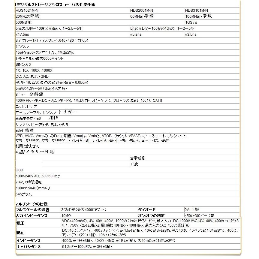 マルチメーター付100msサンプリングmhz1chカラーハンドヘルドデジタルオシロスコープフルセット Hds1021m N Hds1021m Scsダイレクトショップyahoo 店 通販 Yahoo ショッピング