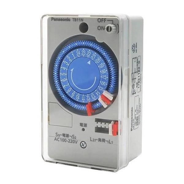 パナソニック 24時間式タイムスイッチ ボックス型 #O クォーツモータ式 AC100-220V用 同一回路 TB11N（Yahoo!・電材バンク ヤフー店）