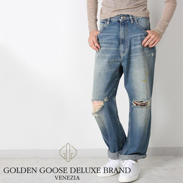 Golden Goose デニムパンツ ゴールデングース Pant Kim Denim Over ジーパン パンツ ダメージデニム レディース G29wp807 C2 Vintage Blue 送料無 Fcekano Edu Ng
