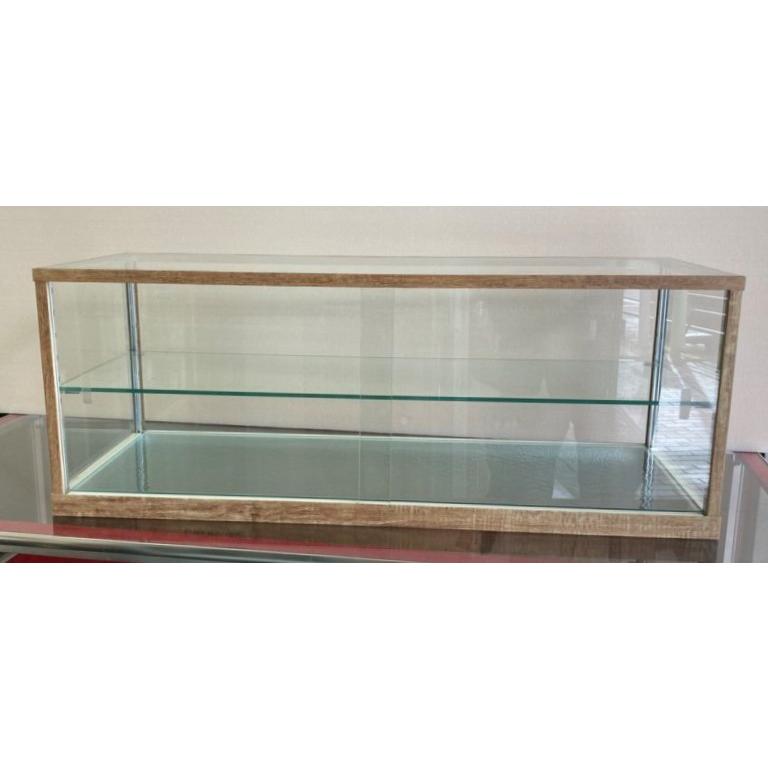 チーク柄 アンティーク調ガラスケース ショーケース 幅75cm/高さ