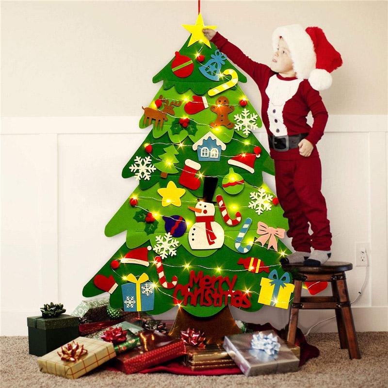 クリスマスツリー フェルト 壁掛け クリスマス 布 タペストリー 手作り 