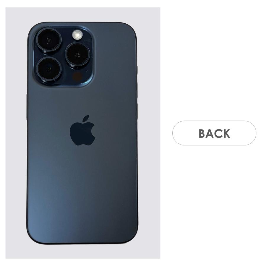 【Bランク】SoftBank　iPhone15　Pro　ブルーチタニウム　128GB　SIMフリー　本体のみ　中古スマホ　アイフォンの画像