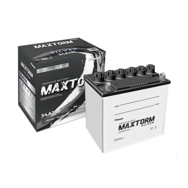 MAXTORM(マックストーム) 国産車用SILVERバッテリー 34A19L ボルト