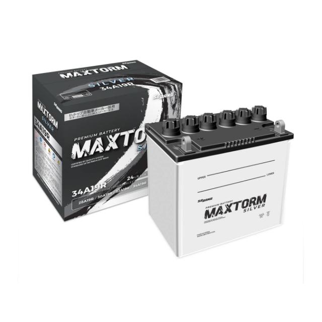 MAXTORM(マックストーム) 国産車用SILVERバッテリー 34A19R ボルト
