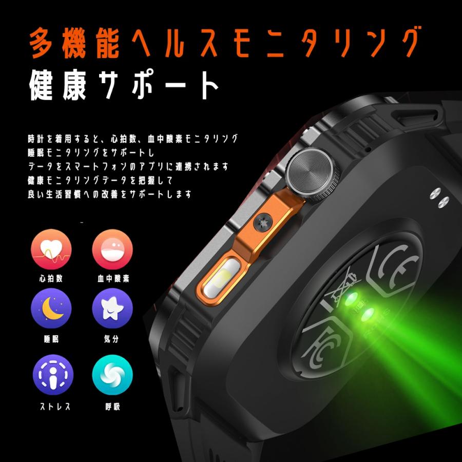 1200mAh大容量バッテリー スマートウォッチ 通話機能 2026最新 2.01大