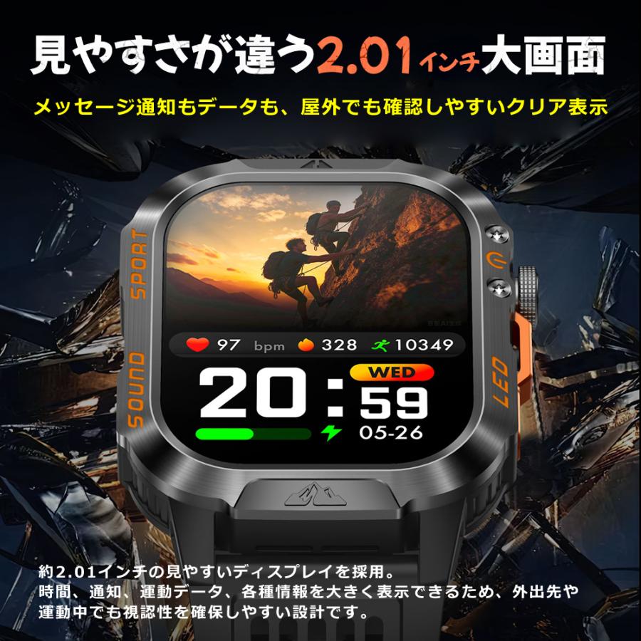 【新品未使用】　スマートウォッチST30 25日間バッテリー ディスプレイ 1.56インチ Amazon | スマートウォッチST30 ：円形 丸形 登山 アウトドア 25日間