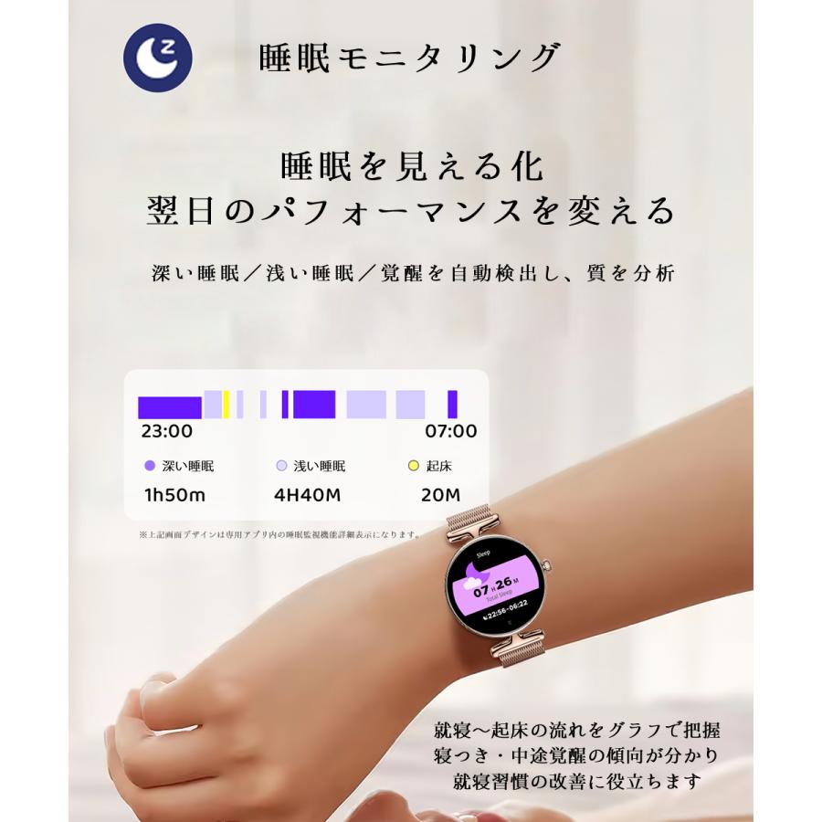 スマートウォッチ レディース  2025冬最新 通話機能  心拍数 女性 IP67防水 生理管理 歩数 活動量計 健康管理 着信通知 彼女 母の日 実用的 ギフト オシャレの画像