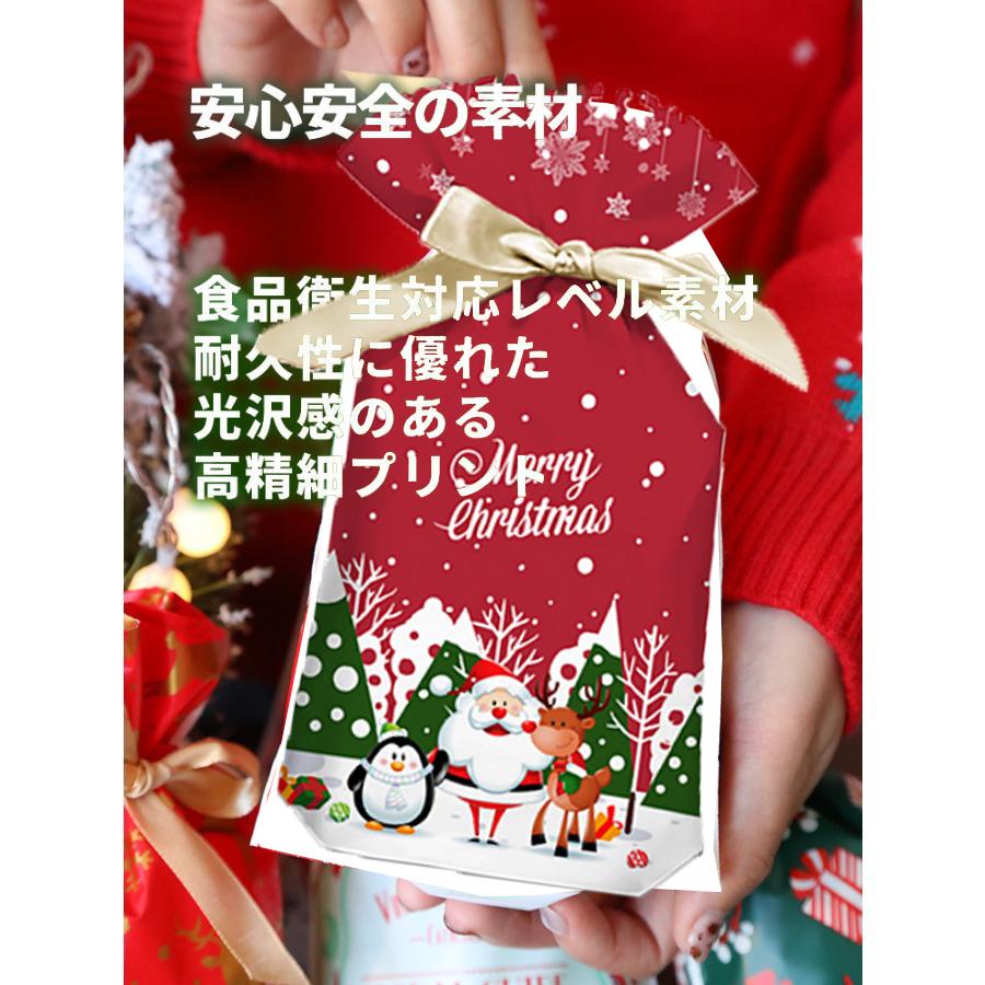 クリスマスラッピング袋 クリスマス ラッピング袋 不織布 サンタ＆ドッグ／レッド3L