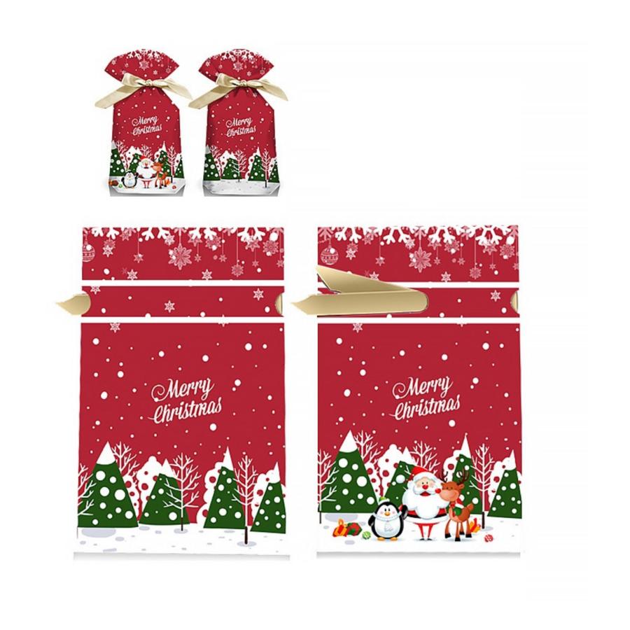 クリスマス ラッピング袋 20枚入り 巾着袋 ラッピング用品 クリスマス