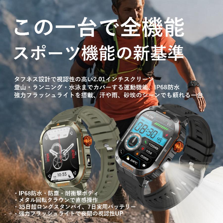 スマートウォッチ 2026最新 通話機能 2.01インチ大画面 レディース