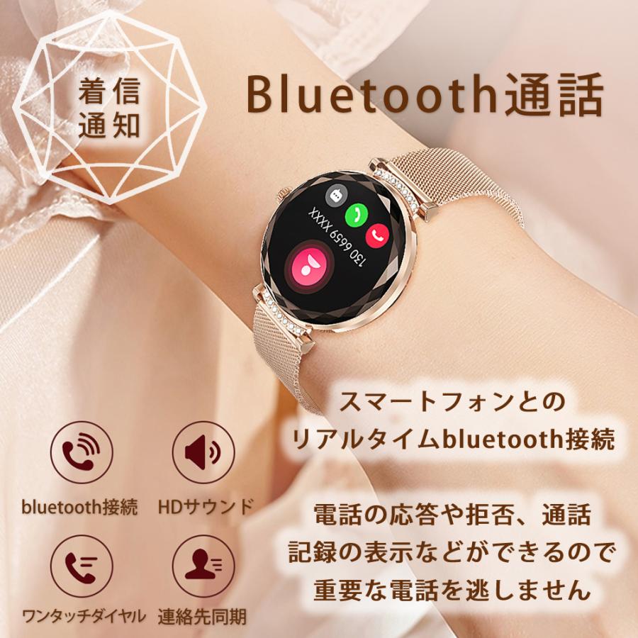 スマートウォッチ 通話機能 技適認証 心拍数レディース 生理管理 歩数