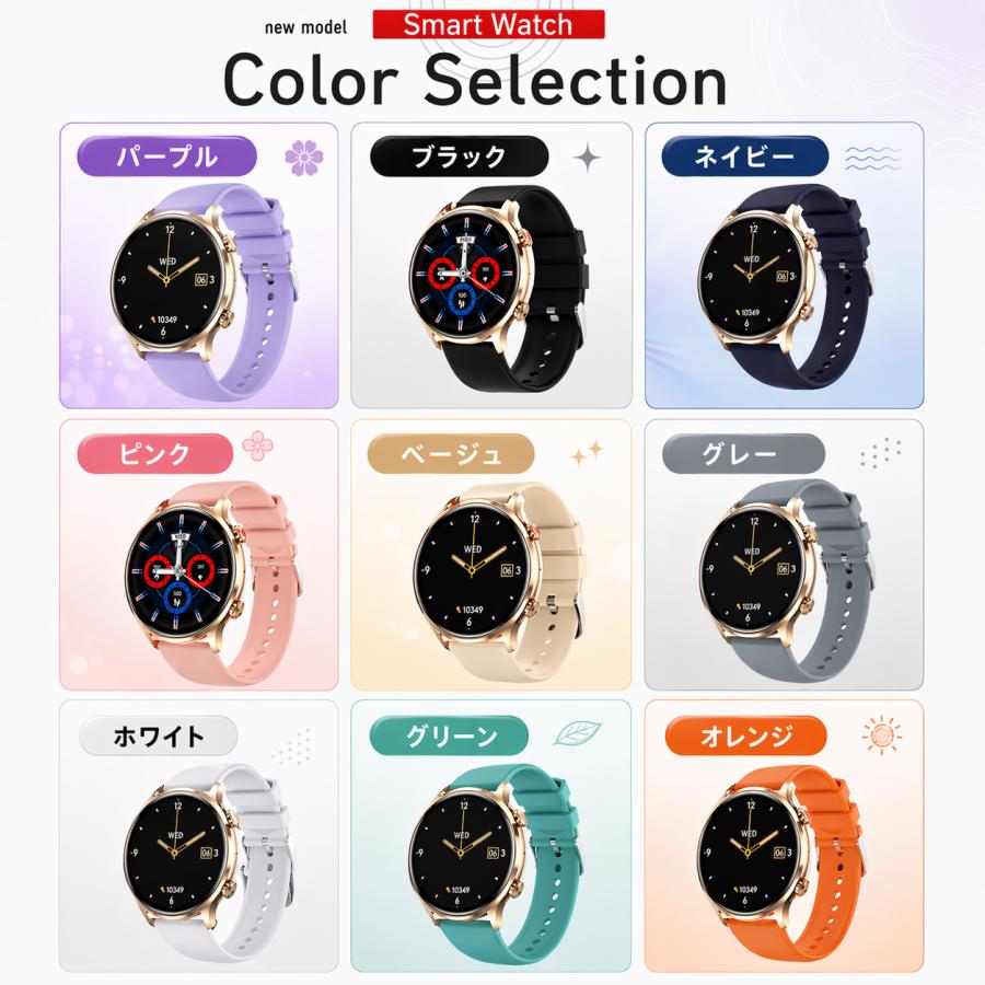 スマートウォッチ 2026最新 丸型 大画面 IP67 防水 活動量計 心拍計