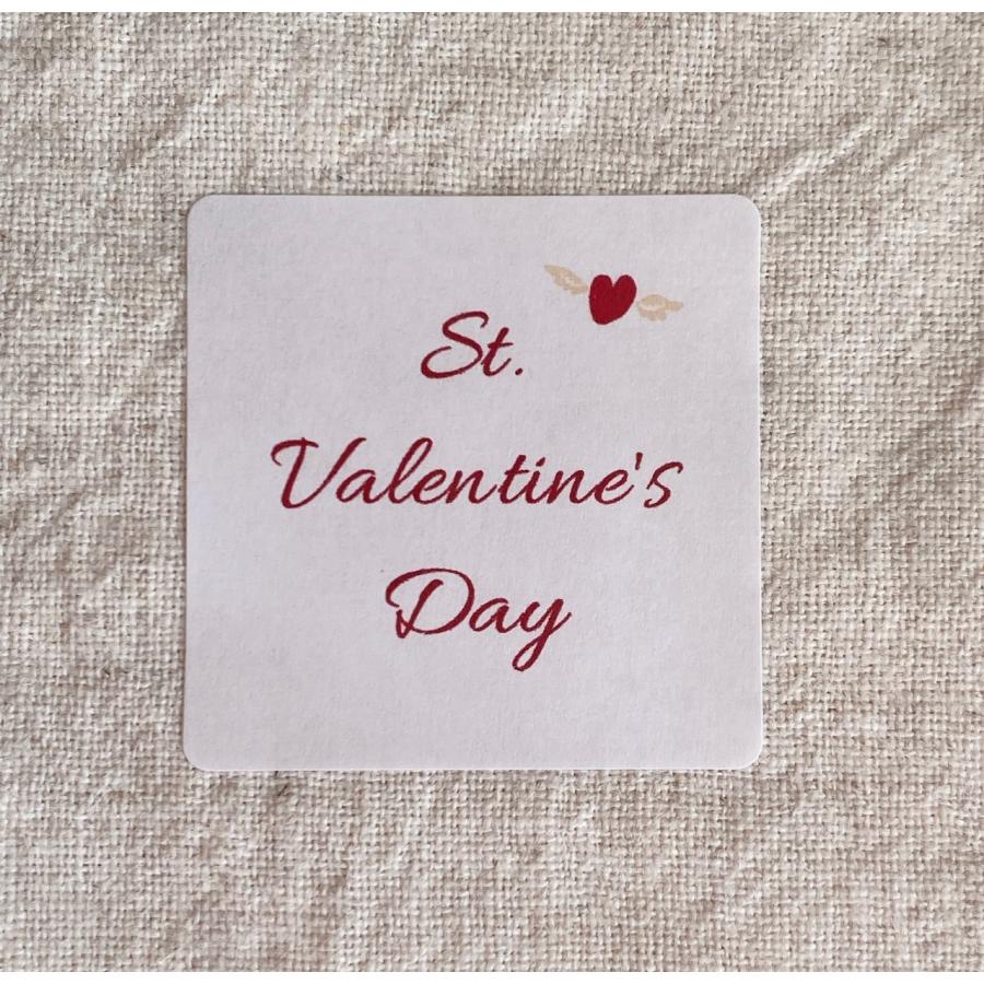バレンタインシール　St. Valentine’ｓDay! 赤　筆記体　バレンタインギフト　ラッピングに　　4cm正方形24枚　NO.1601 :  1601 : se-label - 通販 - Yahoo!ショッピング