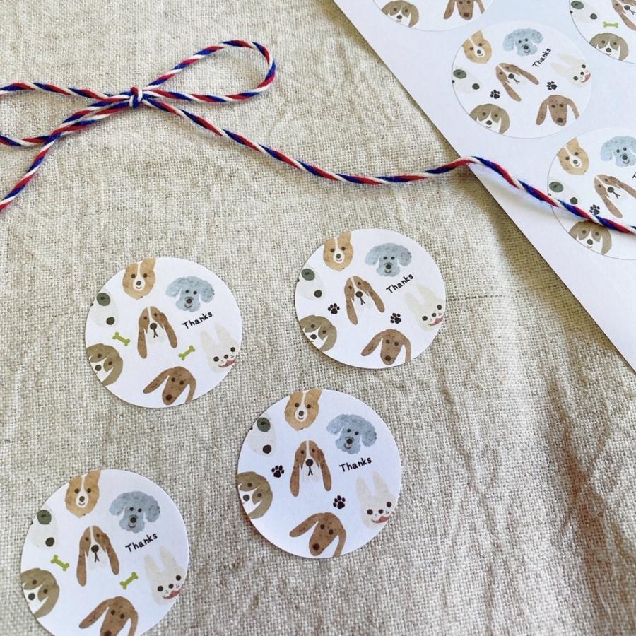 犬がいっぱいThank youシール＊3cm丸48枚＊NO.287 : se-label - 通販