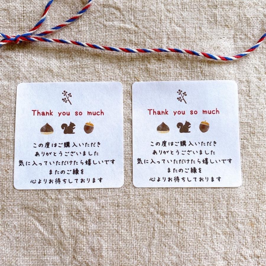 ショップThank youシール 購入お礼 リス 4cm正方形24枚 NO.326 : se