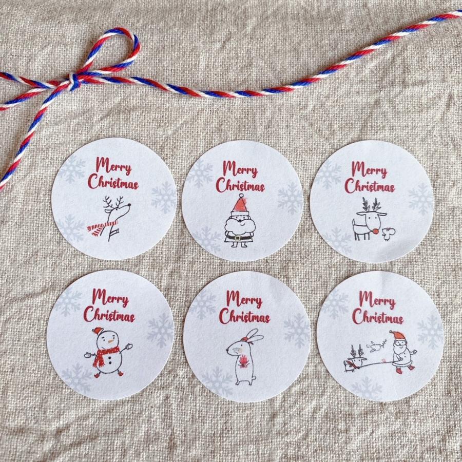 237    ＊ラッピングシール＆タグ かわいい クリスマスシール 6種 ラッピングに 48枚 NO.526 : se