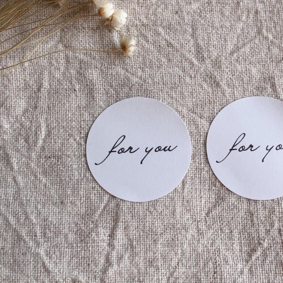 筆記体　for youシール  シンプル　ギフト　ラッピングに3cm丸48枚　NO.77 |  | 02