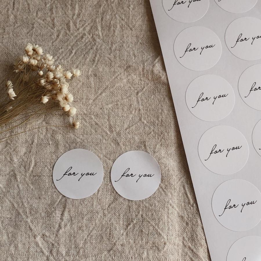 筆記体　for youシール  シンプル　ギフト　ラッピングに3cm丸48枚　NO.77 |  | 03