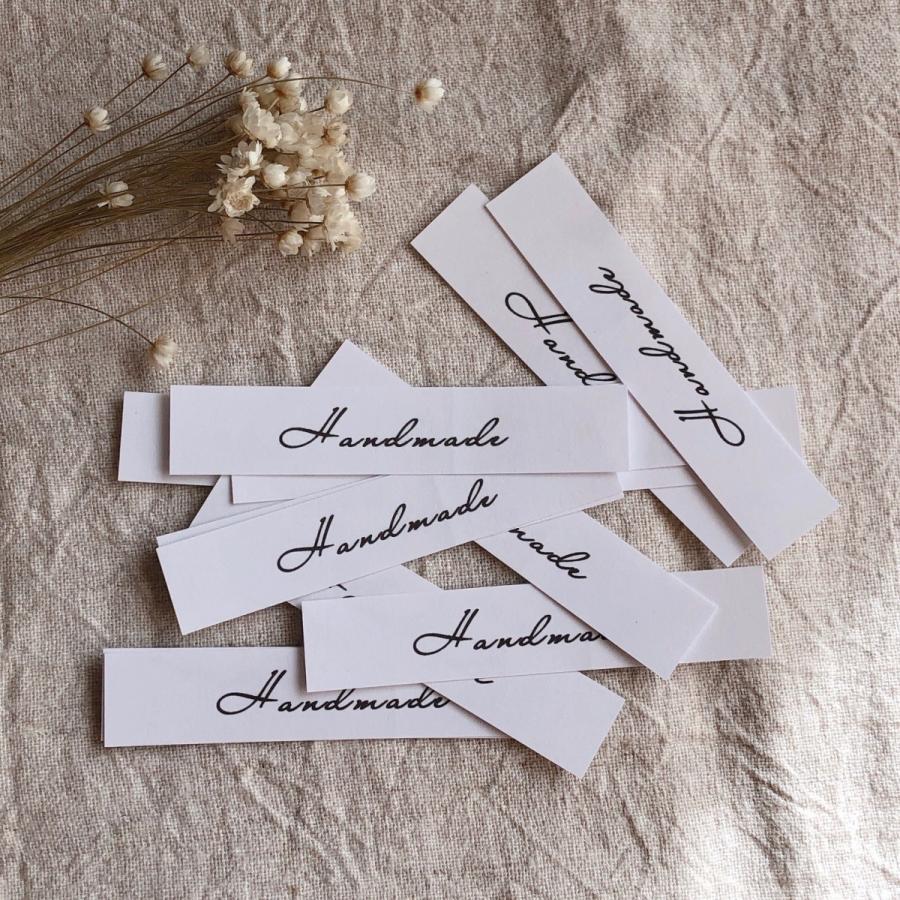 Handmadeシール ハンドメイドのラッピングに 筆記体シール 30枚 NO.83