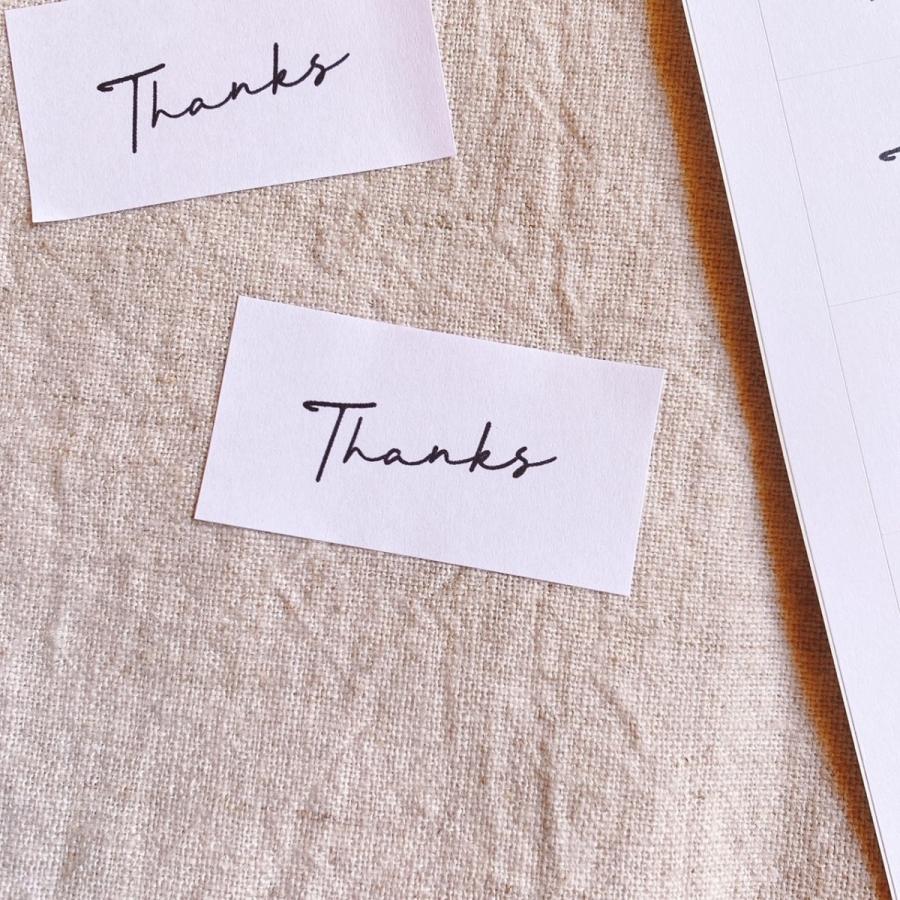 筆記体のThanksシール シンプル 44枚 ラッピング おしゃれ シンプル NO