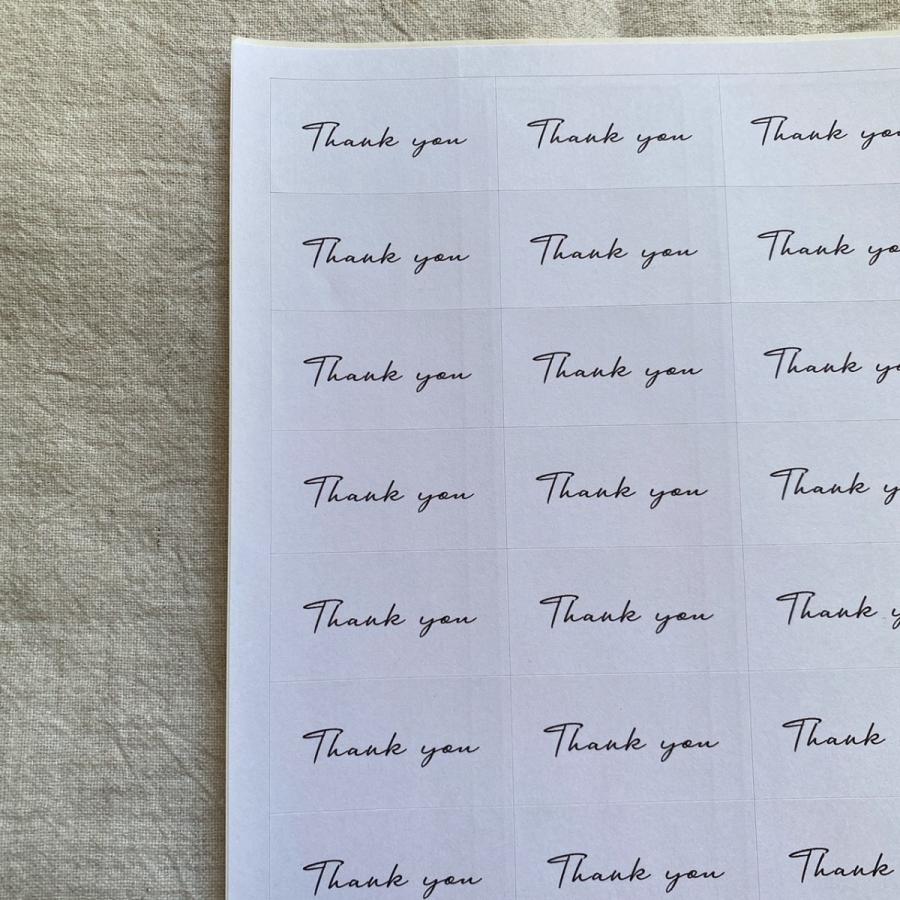 筆記体のThank youシール シンプル 44枚 NO.961 : se-label - 通販
