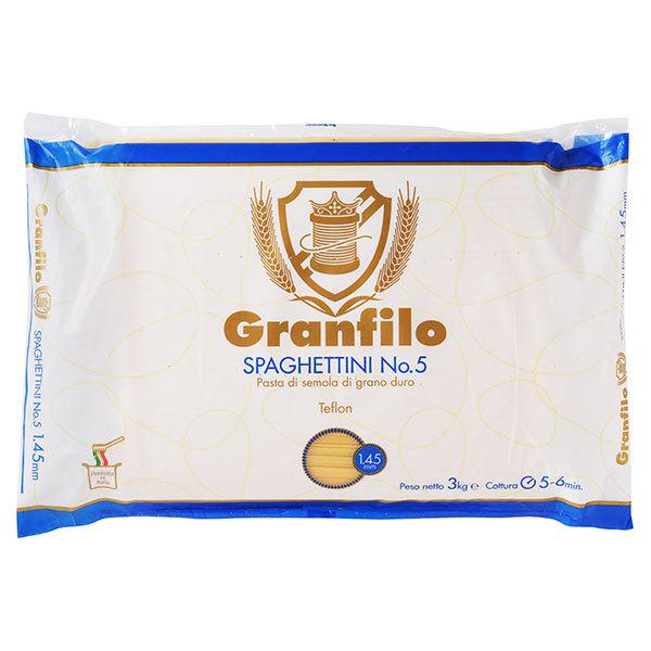グランフィーロ スパゲッティ No.５ 1.45mm 袋 3kg 3000g x 5袋 ケース販売 送料無料 本州のみ モンテ イタリア パスタ 034025