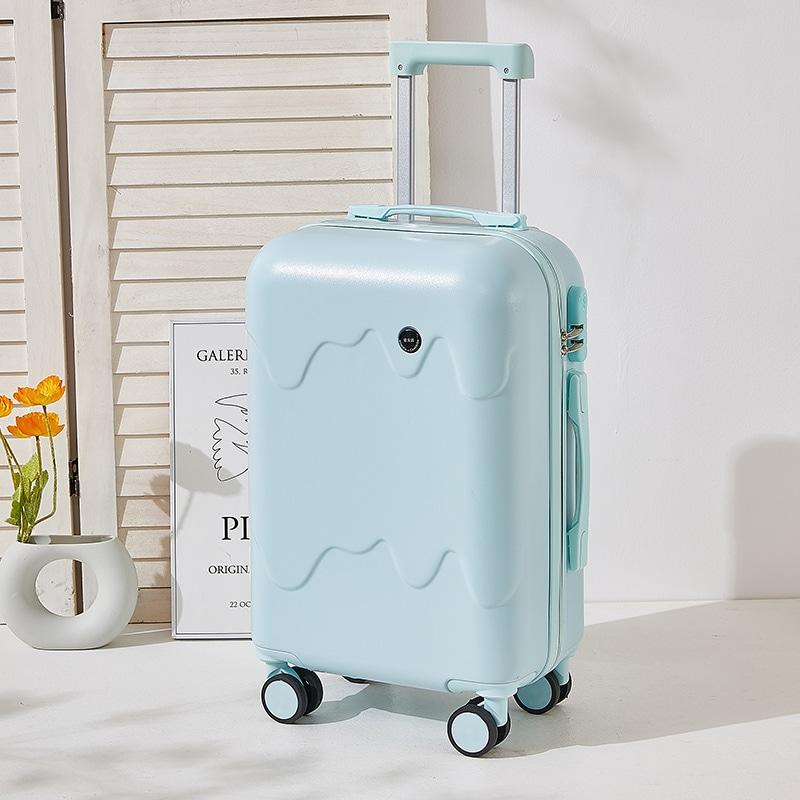 NEW 牛乳 アイスクリーム スーツケース USBポート付き カップホルダー搭載 機内持込み可 子供 キャリーケース ジッパー おしゃれ かわいい 軽量 大容量｜sea-ayushop｜06